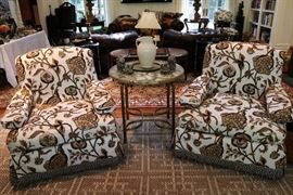 Pair of Over-Sized Easy Chairs (Three Different Slip Covers)