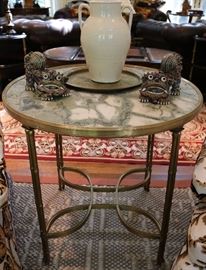Marble Top and Brass Gueridon