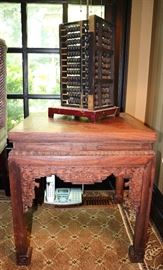 Pair of Carved Indonesian Tables