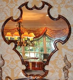 Faux-Tortoise Shell Framed Mirror