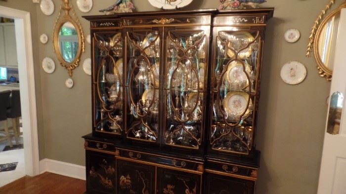 1910 Baker Chinese  China display unit with  original glass....7' long 16 " deep...  $4,800