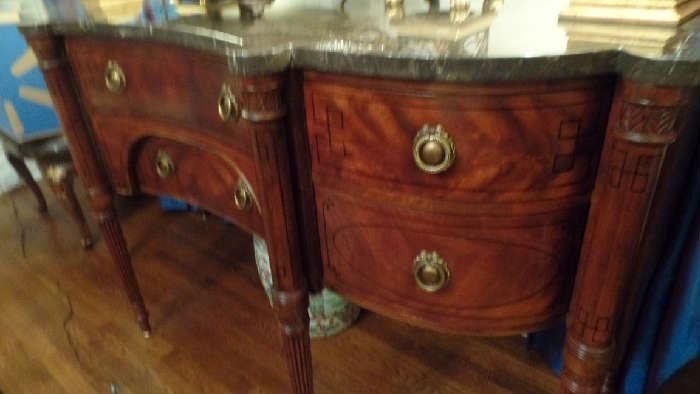 20th C. 7' long marble top server  $2,600