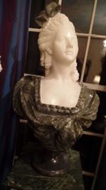 carved marble bust of woman $2,100
