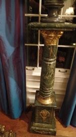green marble pedestal with brass mounts...$1,800 