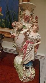 Large Austrian vase with woman and flowers..approx 25" high..$1,700