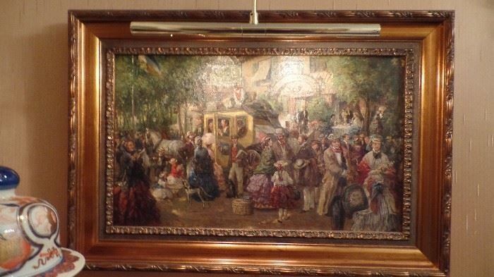 18th C. French oil painting,,signed $4,600