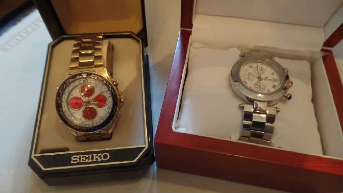 Seiko SEH 044 Flight Computer (We have 2- It is the watch in the picture with the red dials) Retail $495, Buy now for $200 each. (Both Seiko have been worn)  Today $75 each