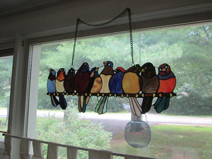 Stained Glass (or Resin) Birds on Branch