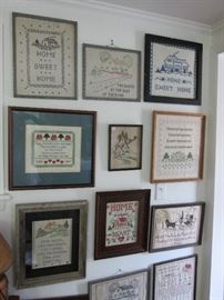 Collection of Needlepoint Framed & Mottos