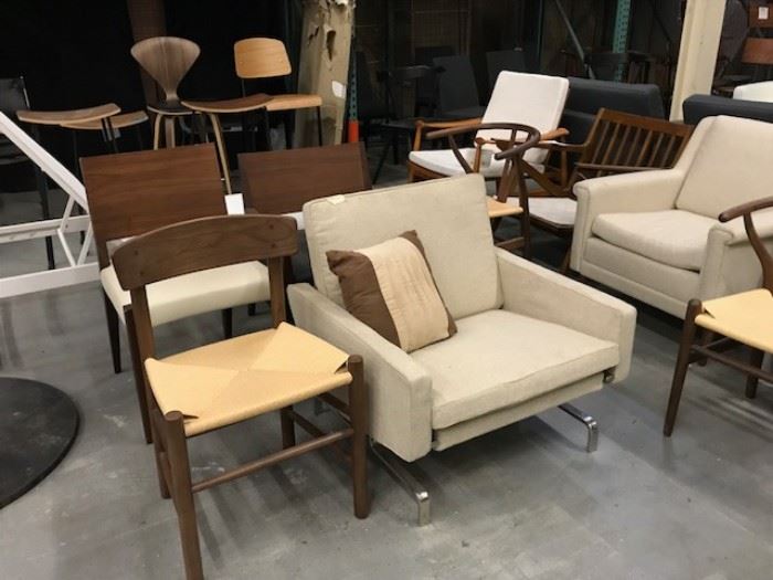 mid century dining, lounge chairs lot 