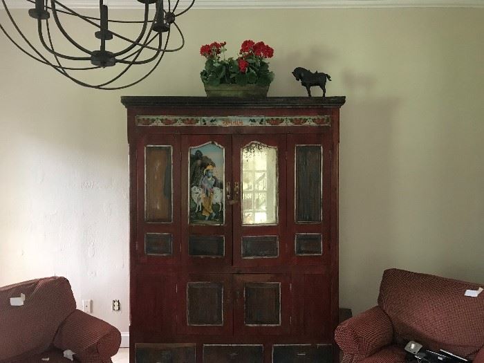 Large Red Hutch from India 