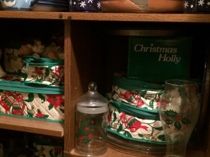 Christmas Holly glassware/ dishes