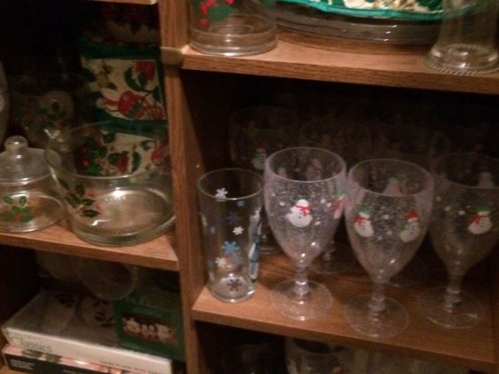 Christmas glasses   dishes   serving containers