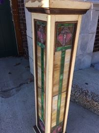 Stained glass pedestal. Looks amazing with a lamp put under it. (Which we will provide if needed) 10"W x 10"W x 45"H  $325