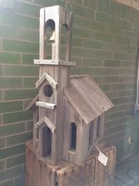Charming, handmade old wooden church with a church bell on top.  $60