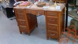 leather top knee hole desk