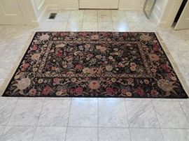 oriental rug, floral design (7.3 x 4.8)