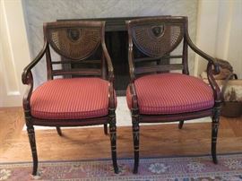 Pair Regency Neo-classical style arm chairs
