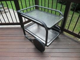 Vintage Brown Jordan bar cart