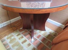 Solid wood 38"d. accent table