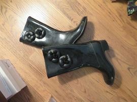 Chanel rain boots
