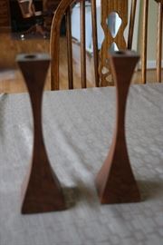 wooden candle stick holders