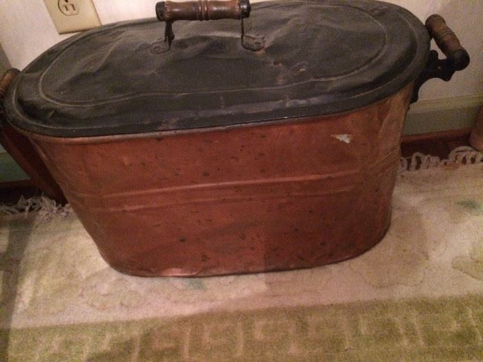 Antique copper tub - one of two