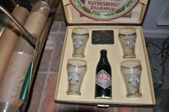 75th Anniversary Coca Cola commemorative set - completely intact!