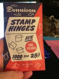 Unopened stamp hinges