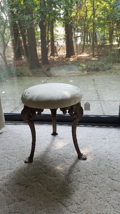 Upholstered Antique Stool