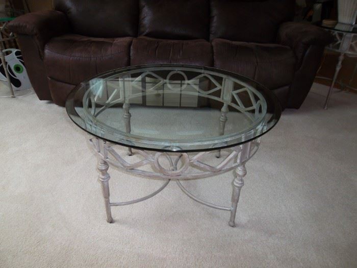 metal & glass coffee table