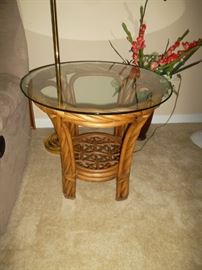 rope style rattan accent table