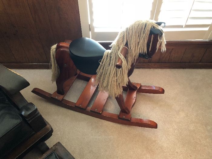Vintage wooden hobby horse