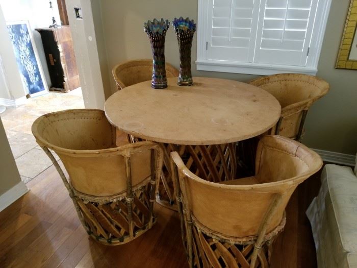 leather Mexican patio set