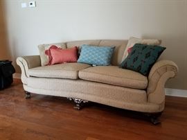 Newly upholstered classic sofa
