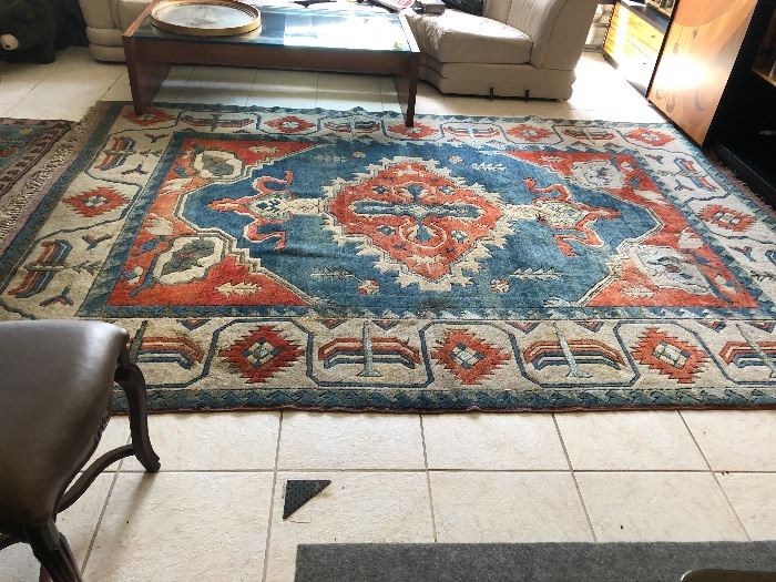 RUG # 1                                                                                             
  GREAT PHOTO OF ONE OF THE 3-4 ANTIQUE HAND KNOTTED RUGS FROM TURKEY
