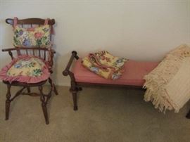 Hitchcock chair, bench