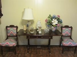 Eastlake chairs, sofa table, more