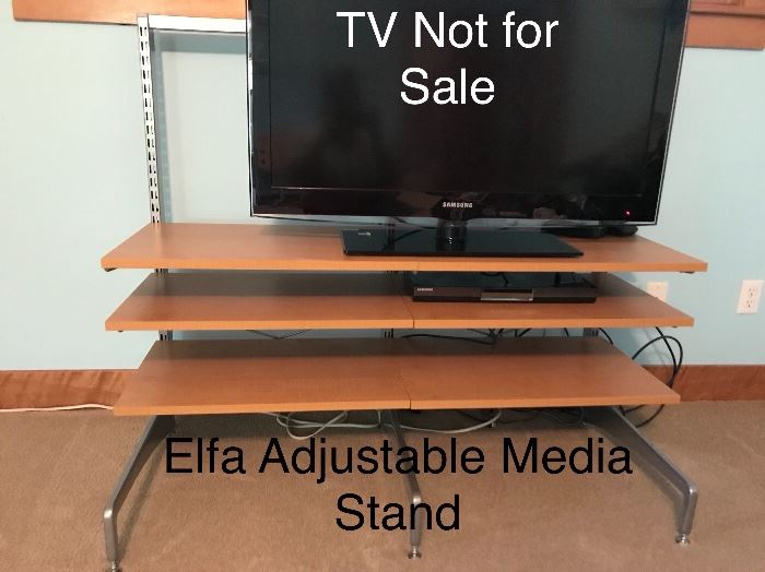 Elfa Adjustable Media/TV Stand. TV NOT for sale. 