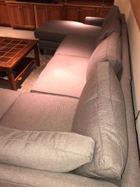 Large upholstered sofa in gray by Rowe Furniture