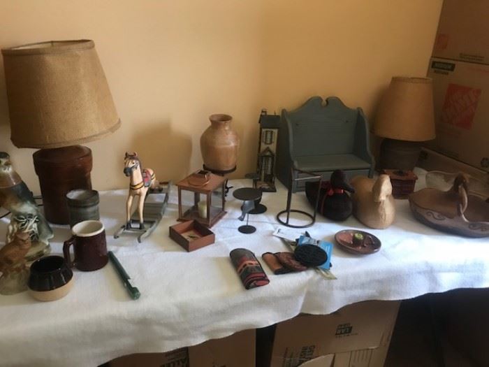 CABIN ITEMS, LAMPS, CANDLES, VASE WITH STAND (MUCH MORE TO COME)