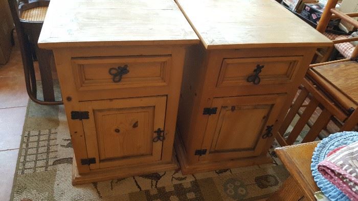 Vintage refrigerator ice box end tables, stands