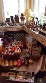 Checkerboards, chess boards, Dutch wooden shoes, doll cradle