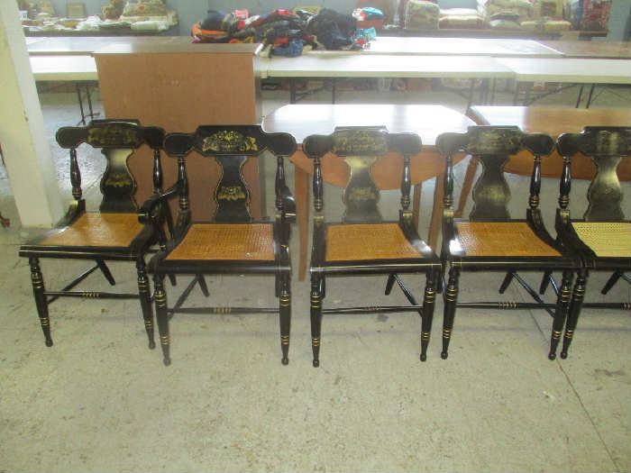 Set of 8 Hitchcock style chairs