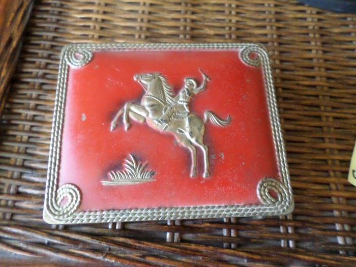 Collectible  Cowboy Trinket Box from Occupied Japan