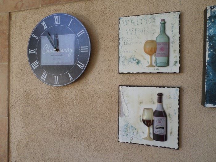 wine plaques & clock