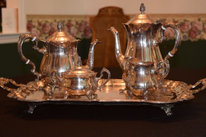 Leonard Silver Plate 5 Piece Coffee Tea Set