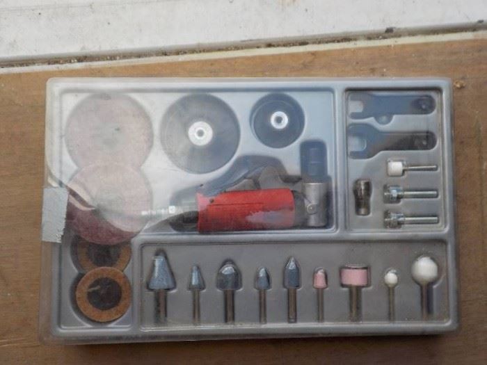 Air tool grinding set wit grinding wheels and ston