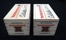 Winchester Super X Cabela's Limited Edition .22 LR Ammo, Qty 2 Boxes x 500-Rds = 1000 Total Rounds, LE Collector's Wood Box