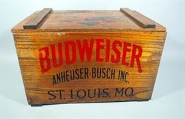 Vintage Budweiser Anheuser Busch St Louis Wooden Beer Crate, 17.5"W x 11"H x 12"D